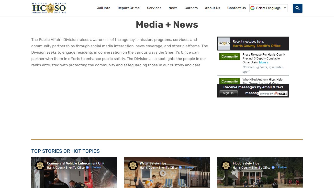 Media + News—Harris County Texas Sheriff's Office